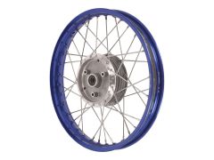 Speichenrad 1,50 x 16 Zoll - Alufelge blau eloxiert  mit Edelstahlspeichen - Simson