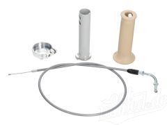 Set Adapter Gas auf Wickelgas für Simson Schwalbe KR51/1, KR51/2, SR4-2, SR4-3, SR4-4 - silber/beige/grau