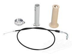 Set Adapter Gas auf Wickelgas für Simson Schwalbe KR51/1, KR51/2, SR4-2, SR4-3, SR4-4 - silber/beige/schwarz