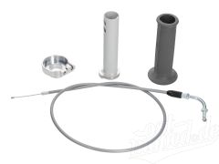 Set Adapter Gas auf Wickelgas für Simson Schwalbe KR51/1, KR51/2, SR4-2, SR4-3, SR4-4 - silber/grau/grau