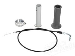 Set Adapter Gas auf Wickelgas für Simson Schwalbe KR51/1, KR51/2, SR4-2, SR4-3, SR4-4 - silber/grau/schwarz