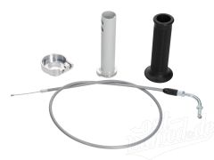 Set Adapter Gas auf Wickelgas für Simson Schwalbe KR51/1, KR51/2, SR4-2, SR4-3, SR4-4 - silber/schwarz/grau
