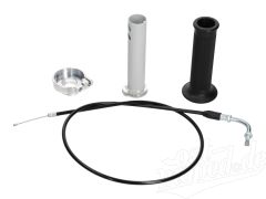 Set Adapter Gas auf Wickelgas für Simson Schwalbe KR51/1, KR51/2, SR4-2, SR4-3, SR4-4 - silber/schwarz/schwarz