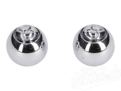 Paar Ventilkappen - Billardkugel 8 - chrom