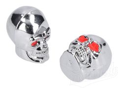 Paar Ventilkappen - Totenkopf - silber