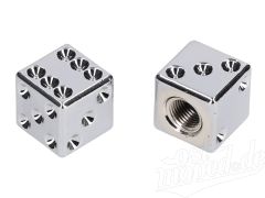 Paar Ventilkappen - Würfel - silber